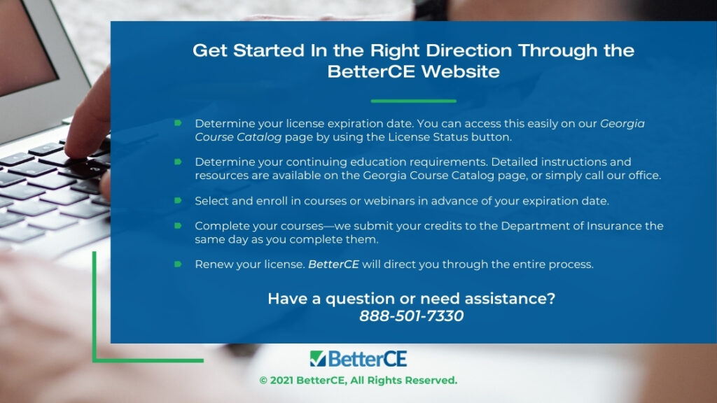 Callout 4- Get Started in the Right Direction Through the Better CE Website - 5 bullet points