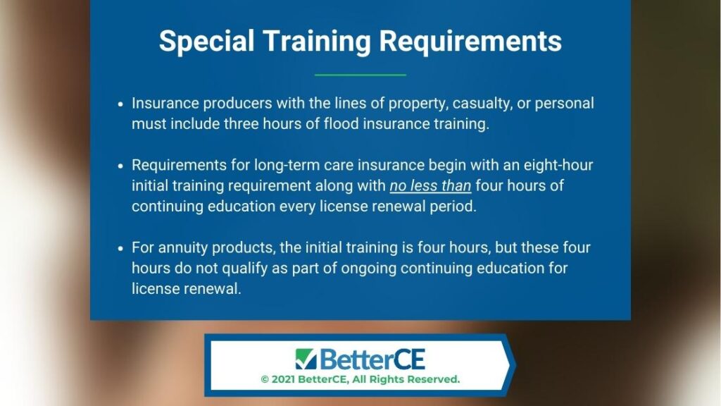 Callout 2- Louisiana Insurance License -Special Requirements with three bullet points on blurred background