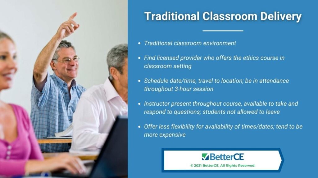 Callout 2- Adults students in classroom - Traditional Classroom Delivery- five bullet points