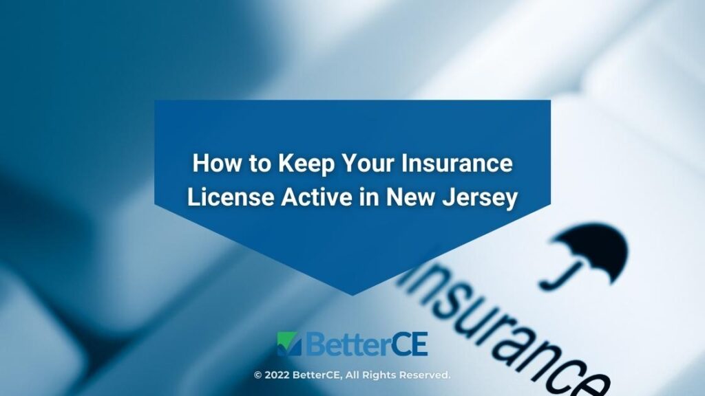 Featured: Keyboard key with insurance logo - How to Keep Your Insurance License Active in New Jersey