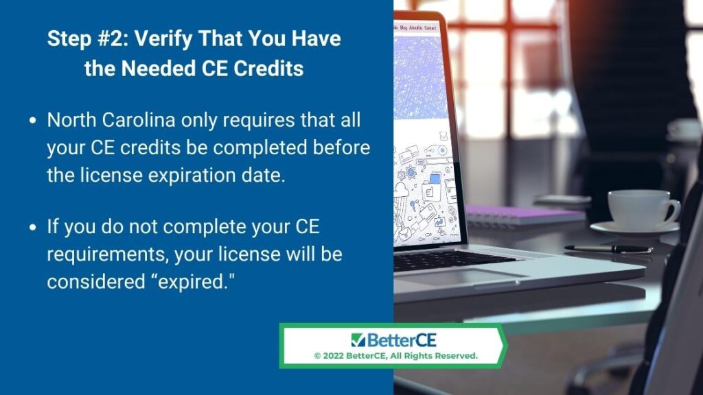 Callout 3: Step #2 - Verify that you have needed CE credits - 2 bullet points