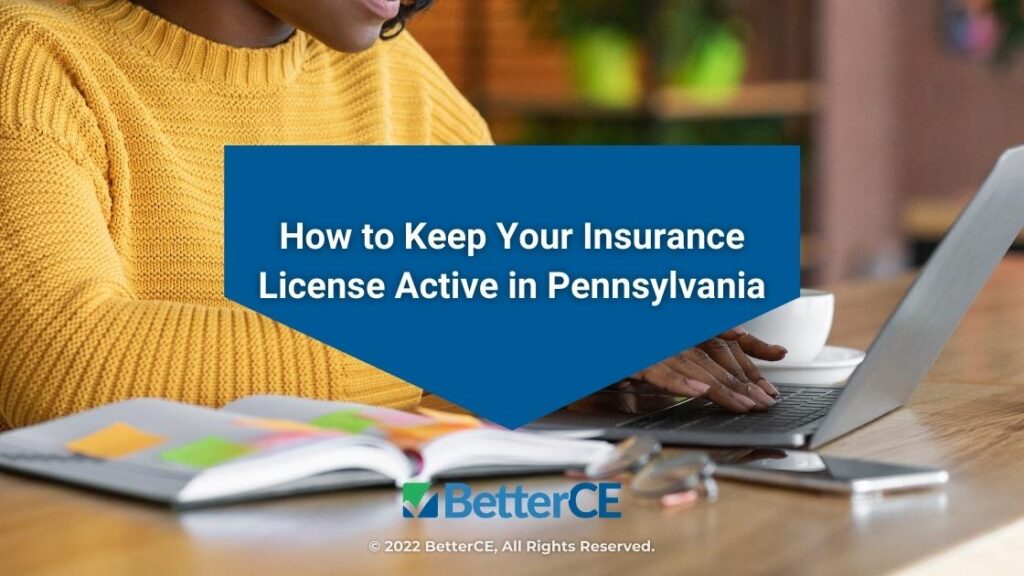 Featured: Afro-American female taking online training course using laptop - How to Keep Your Insurance License Active in Pennsylvania
