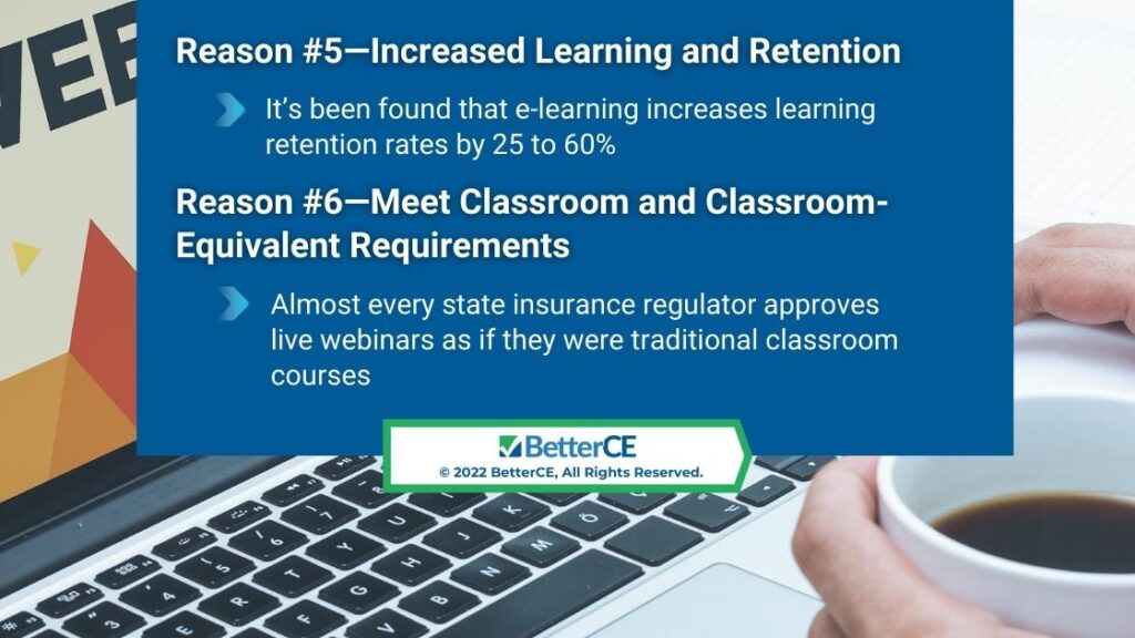  Callout 3: Reasons #5, #6 for continuing education are listed