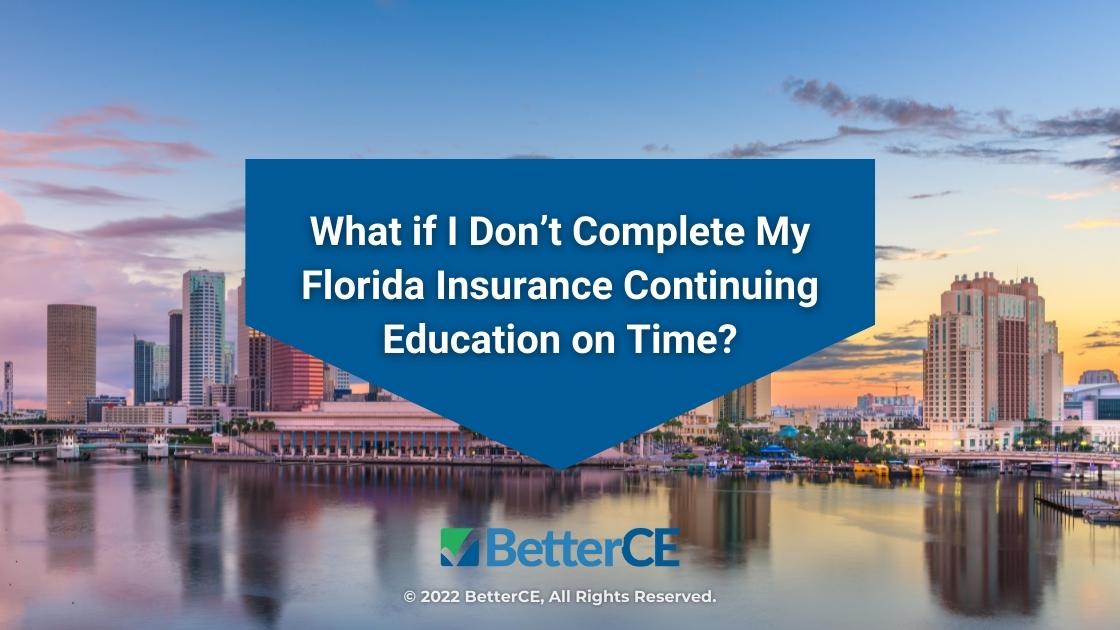 Featured: Tampa, Florida cityscape- What if I don't complete my Florida Insurance Continuing Education on Time?