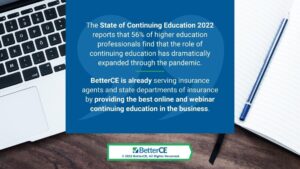 Callout 3: quote from text about the role of continuing education webinars for professionals