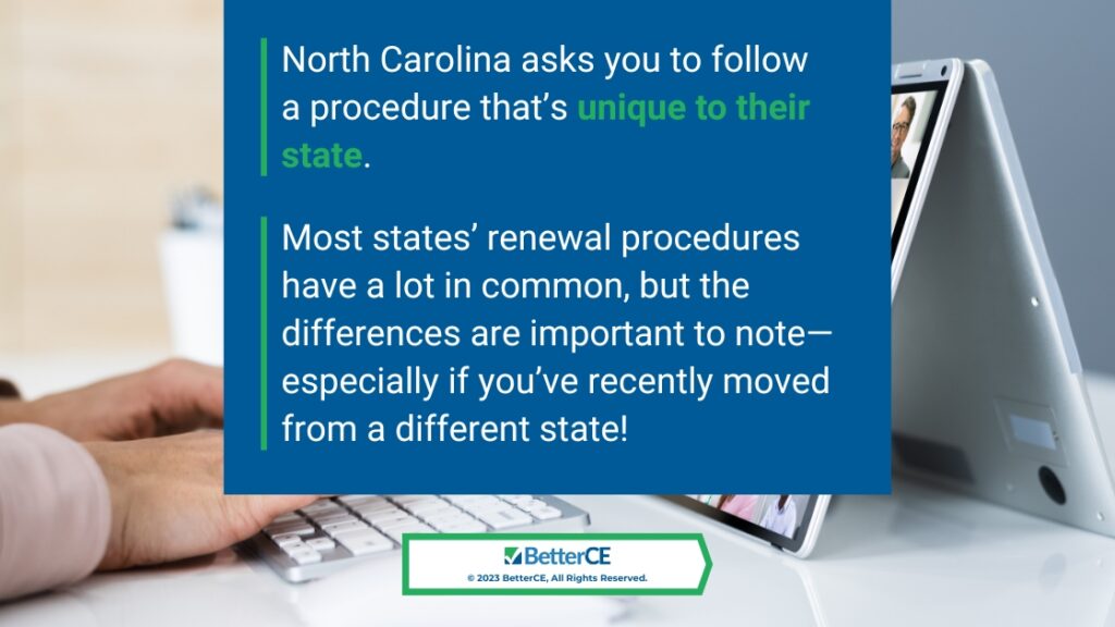 Callout 1: Person at desk in online digital webinar- North Carolina has a state-specific procedure