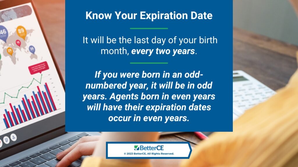 Callout 1: Person sitting at laptop taking a webinar course- Know your expiration date- 2 facts