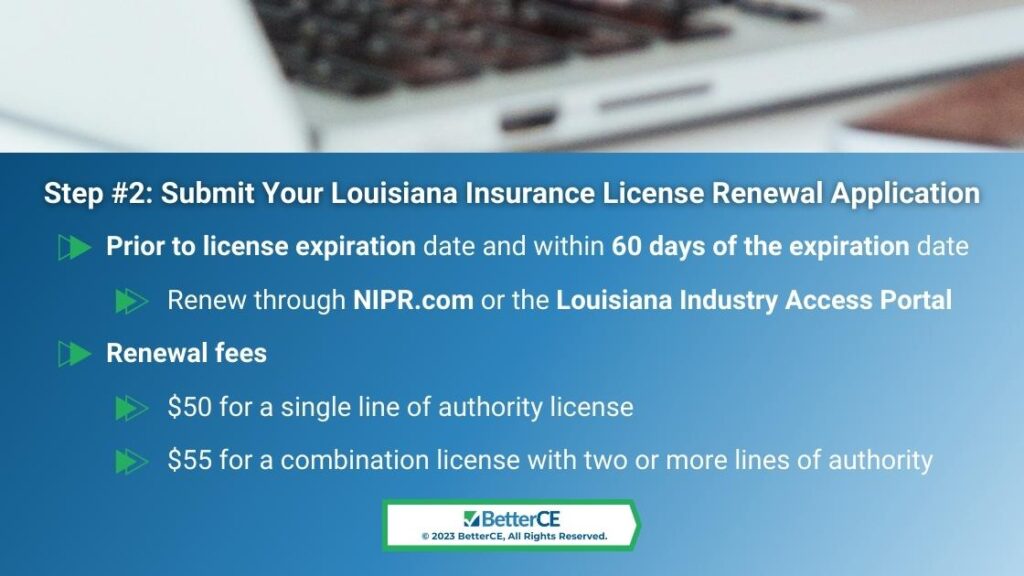 Callout 3: Step#2: Submit your Louisiana license renewal application- four facts