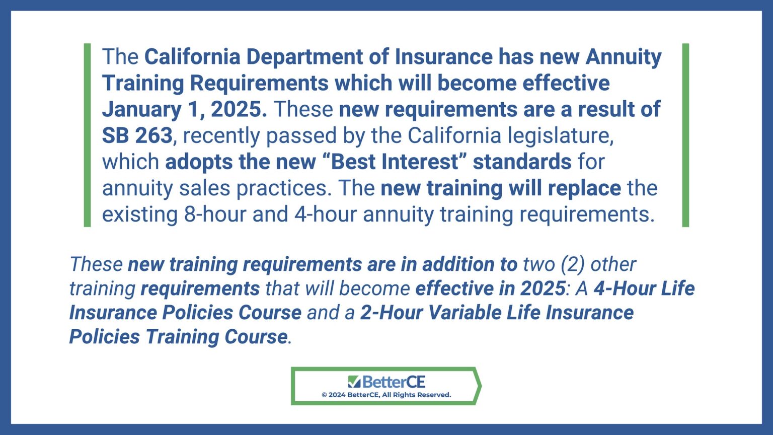 New Annuity Training Requirements for California Life Insurance Agents ...