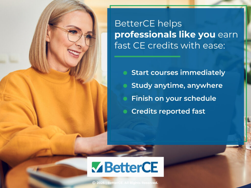 Female business professional working at desk on a laptop- Four benefits of using BetterCE.